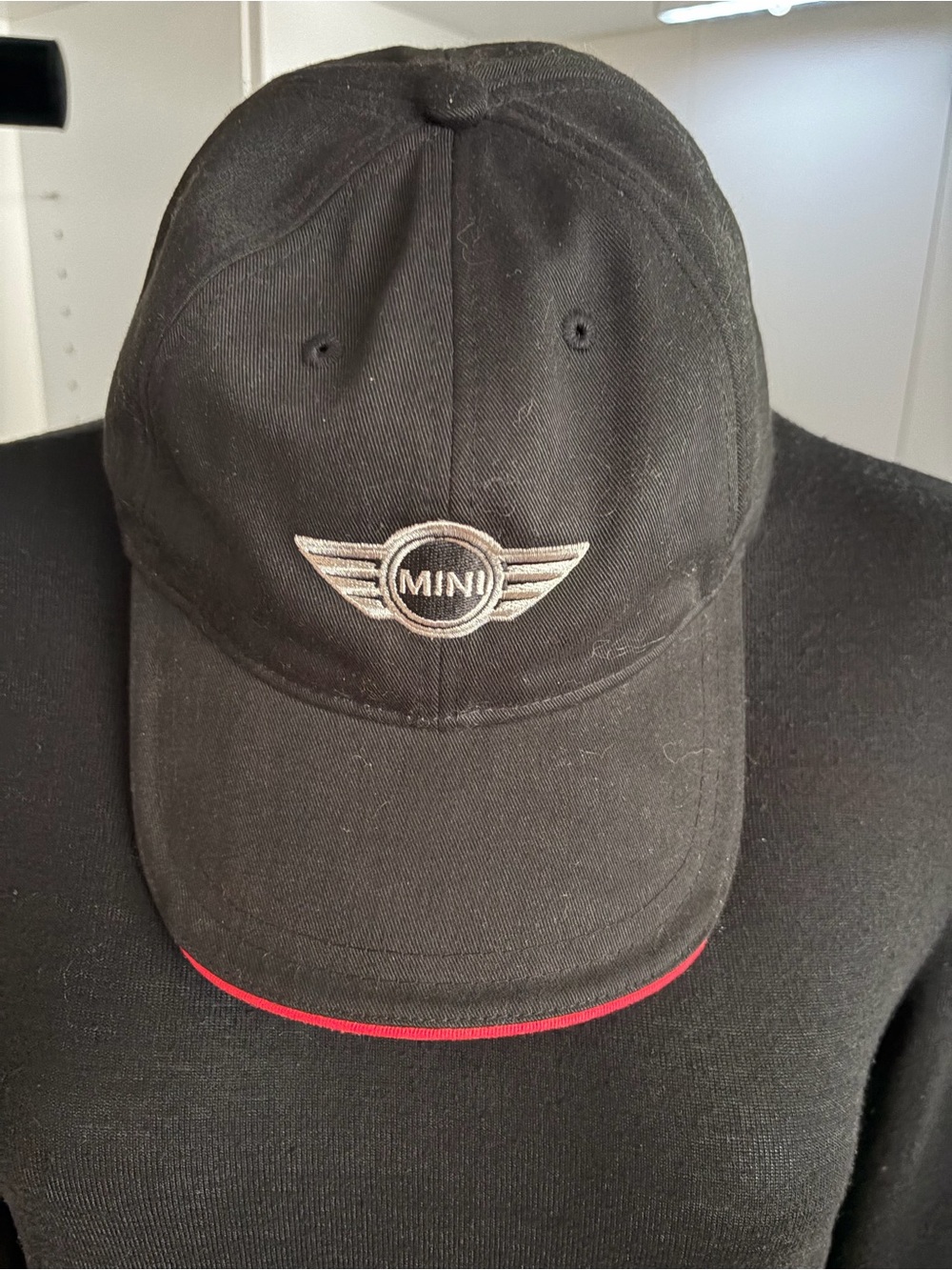 Mini Cooper Black Baseball Cap with Red Trim - Branded Men's Hat